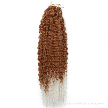 Natual Black Crochet Hair Customs Size Synthetic Long Curly Crochet Hair Water Wave Crochet Wavy Braiding Hair For RU